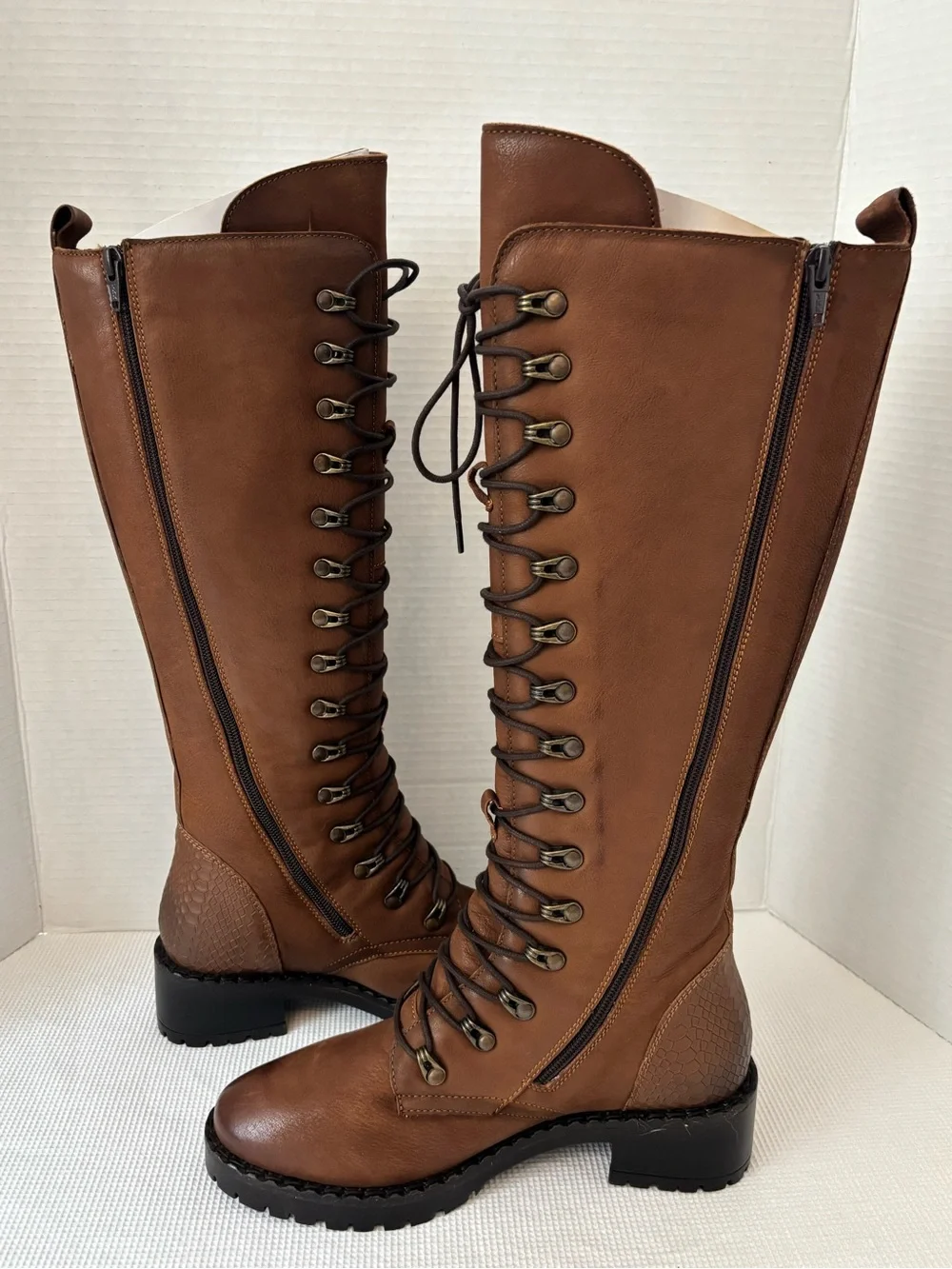 Women's Brown Lace-Up Over-the-Knee Boots